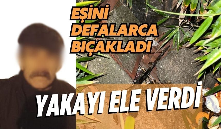 Eşini defalarca bıçakladı, yakayı ele verdi