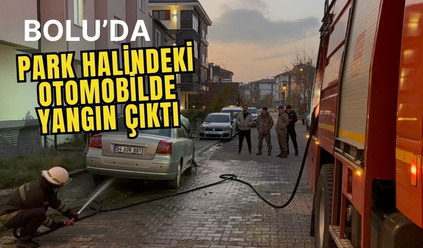 Park halindeki otomobilde yangın çıktı