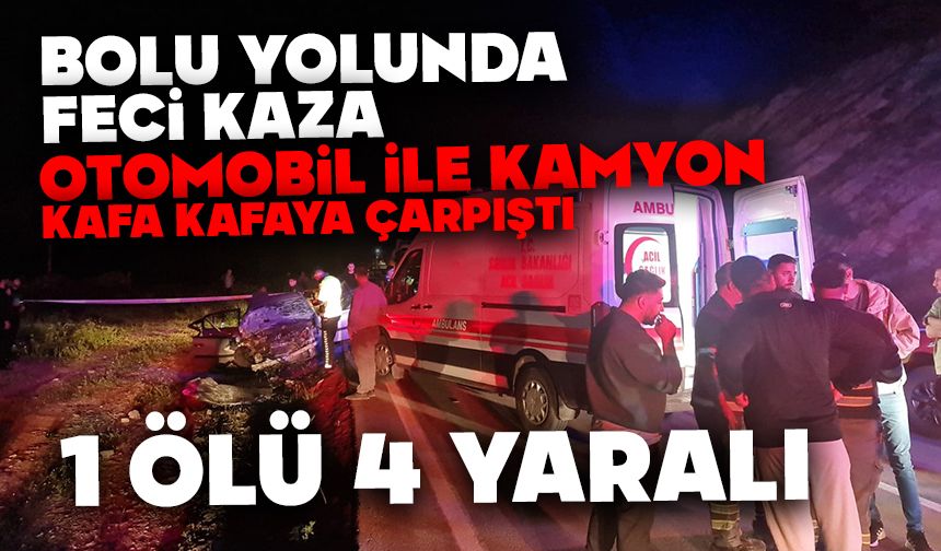 Otomobil ile kamyon kafa kafaya çarpıştı