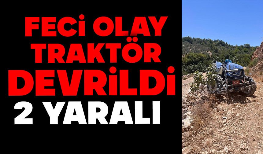 Traktör devrildi: 2 yaralı