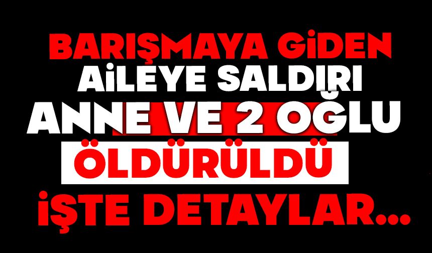 Barışmaya giden aileye saldırı: Anne ve 2 oğlu öldürüldü