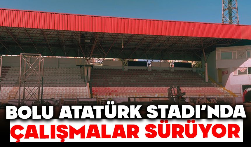 Bolu Atatürk Stadı'nda çalışmalar sürüyor