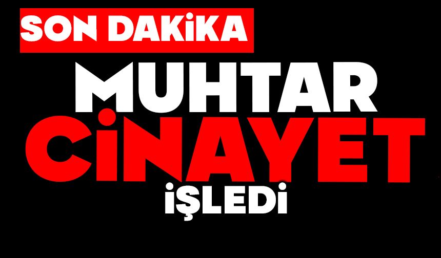 Muhtar cinayet işledi