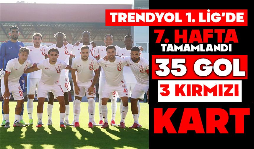 Trendyol 1. Lig’de 7. Hafta Tamamlandı: 35 Gol, 3 Kırmızı Kart