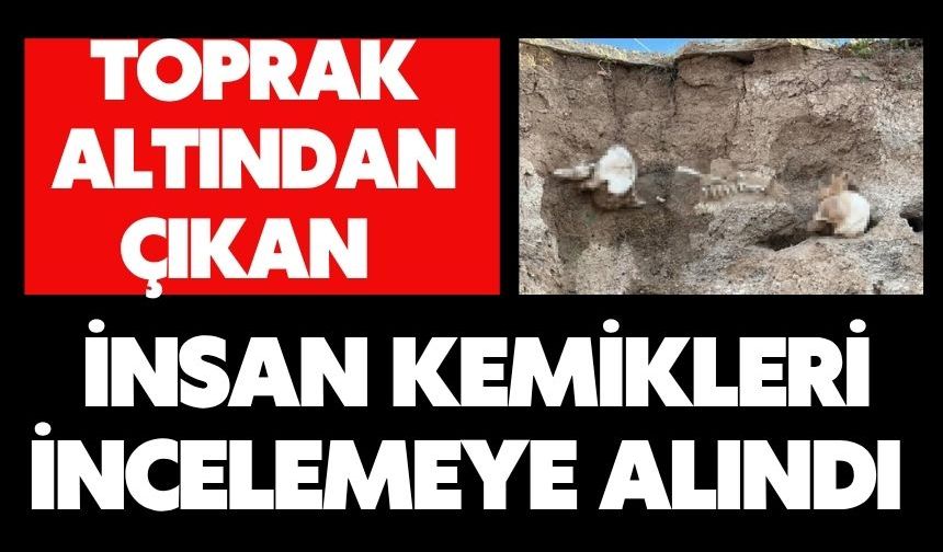 Toprak altından çıkan insan kemikleri incelemeye alındı