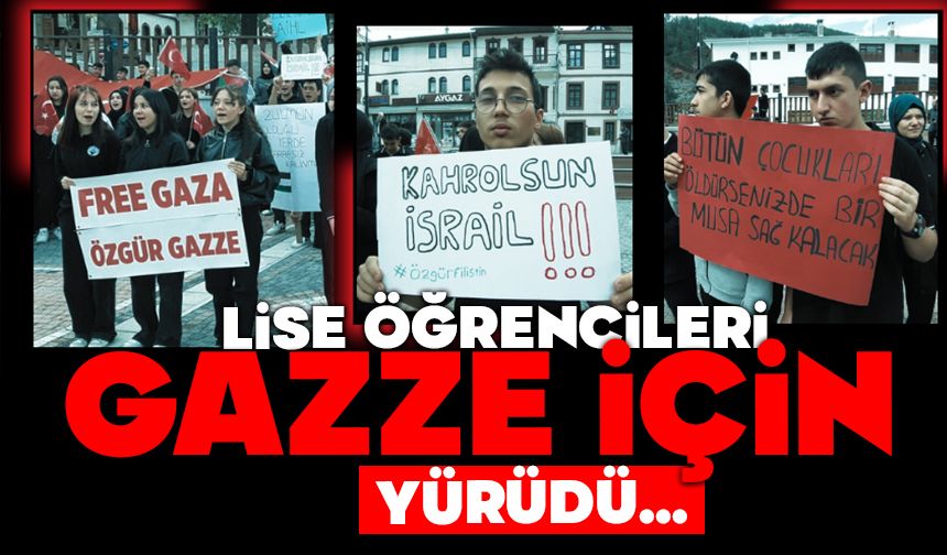Lise öğrencileri Gazze için yürüdü