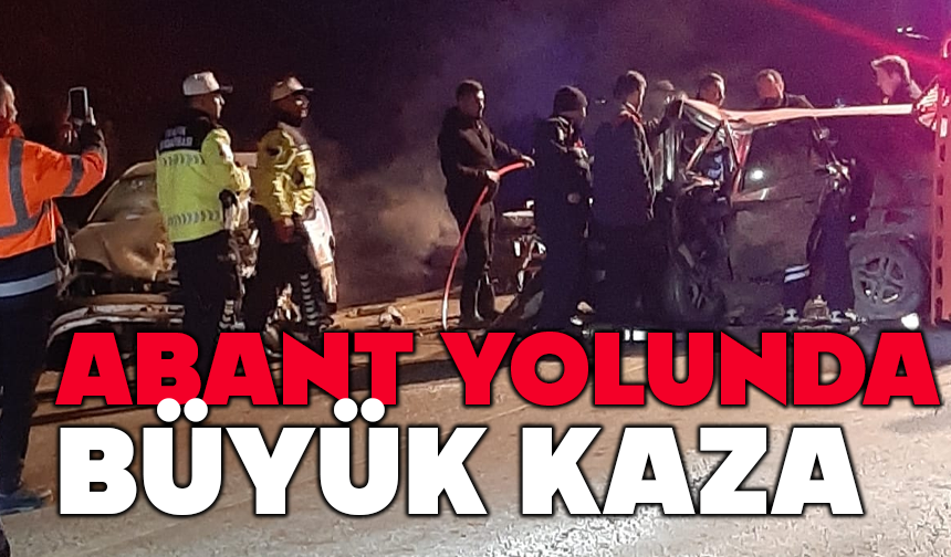 Abant yolunda büyük kaza 6 yaralı