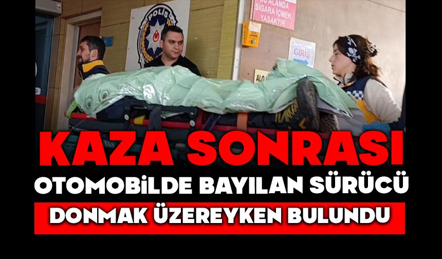 Kaza sonrası otomobilde bayılan sürücü donmak üzereyken bulundu