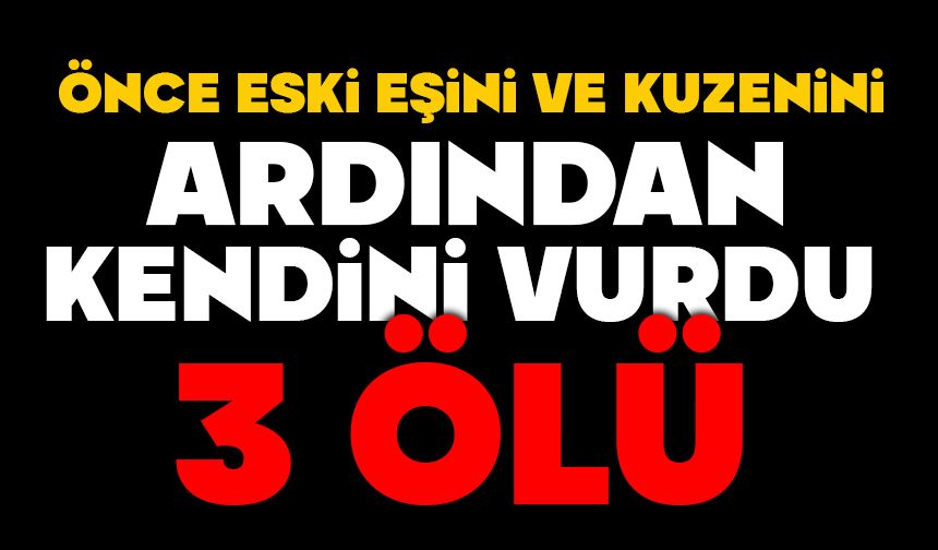 Önce eski eşini ve kuzenini ardından kendini vurdu: 3 ölü
