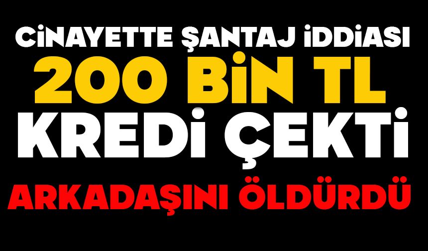 Cinayette şantaj iddiası: 200 bin TL kredi çekti, arkadaşını öldürdü