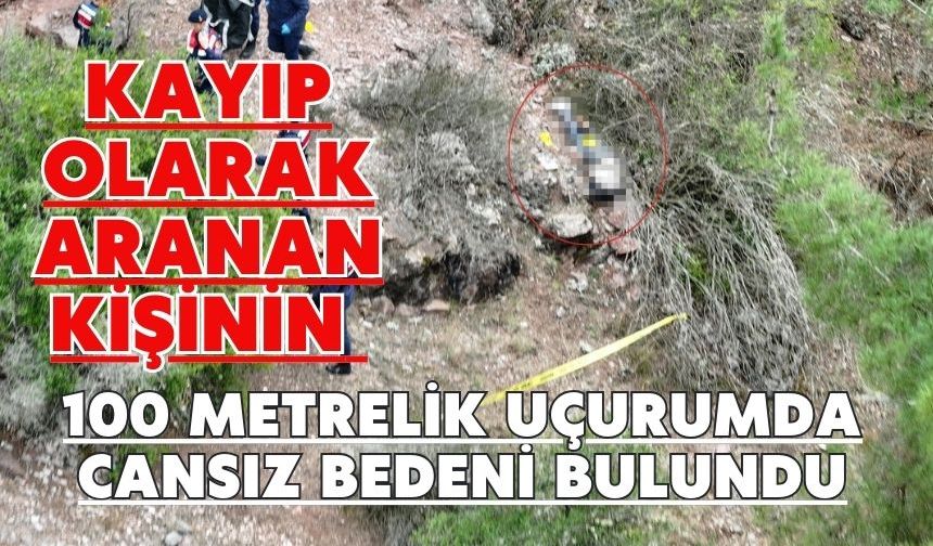 Kayıp olarak aranan kişinin 100 metrelik uçurumda cansız bedeni bulundu
