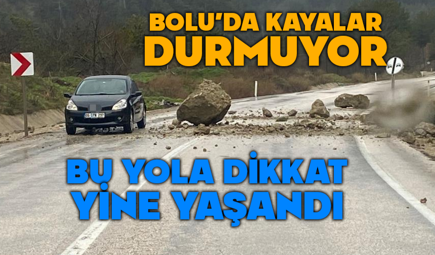 Göynük’te Yola Düşen Kaya Parçaları Korkuttu