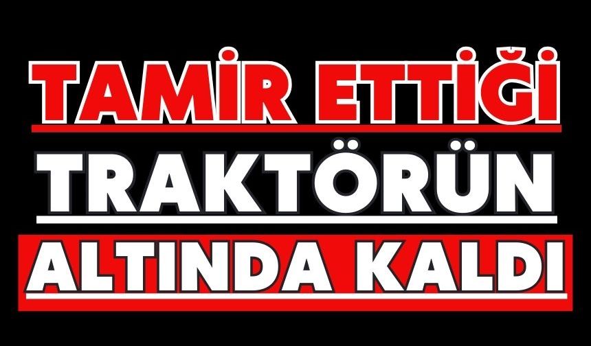 Tamir ettiği traktörün altında kaldı