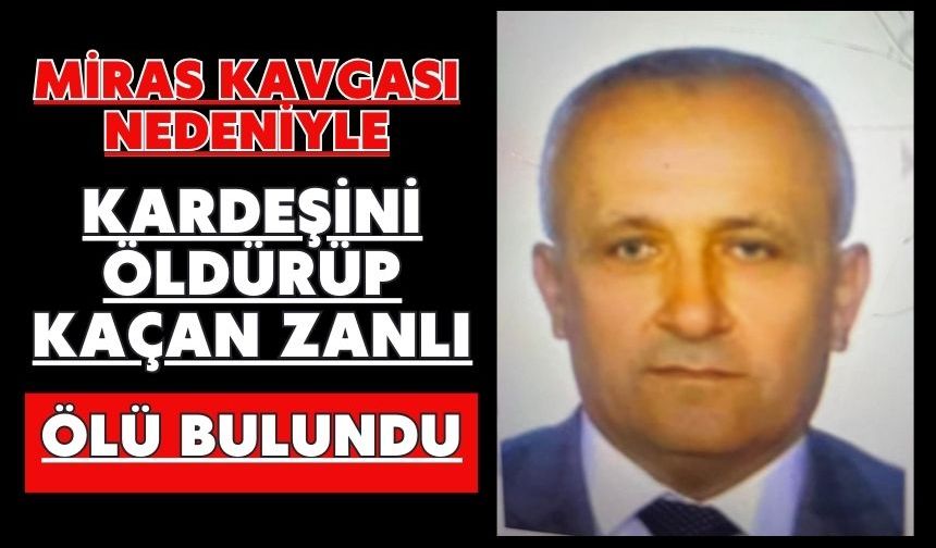 Miras kavgası nedeniyle kardeşini öldürüp kaçan zanlı ölü bulundu