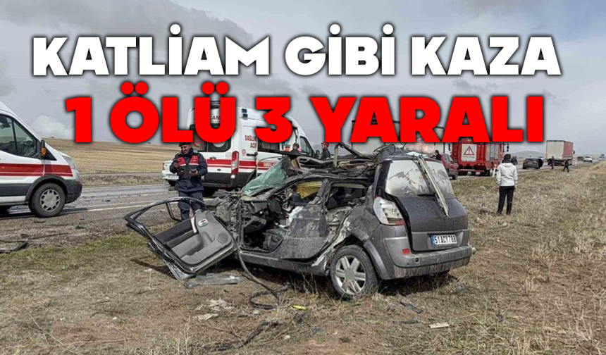 Tıra çarpan otomobil hurda oldu