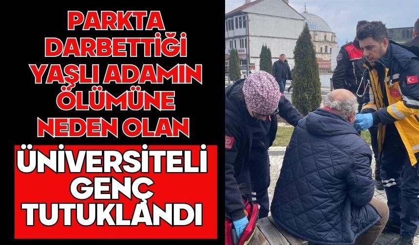 Parkta darbettiği yaşlı adamın ölümüne neden olan üniversiteli genç tutuklandı