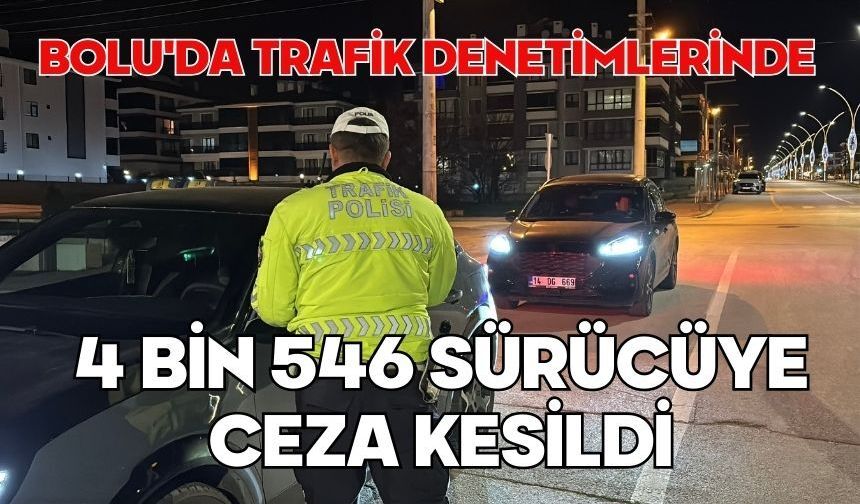 Bolu'da trafik denetimlerinde 4 bin 546 sürücüye ceza kesildi