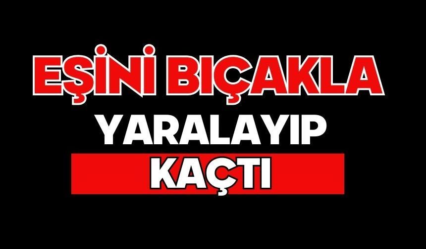 Eşini bıçakla yaralayıp kaçtı