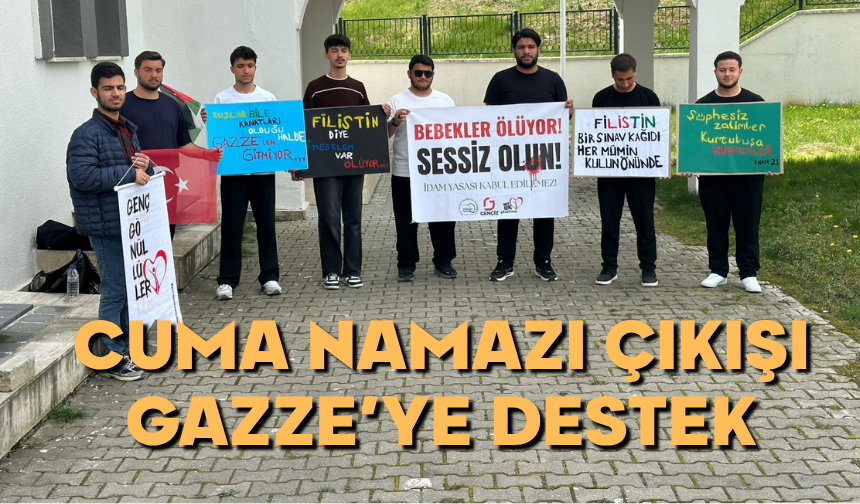 Bolu'da Cuma namazı çıkışı Gazze'ye destek