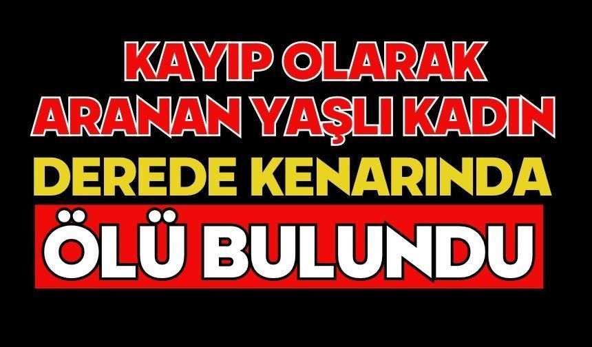 Kayıp olarak aranan yaşlı kadın derede kenarında ölü bulundu