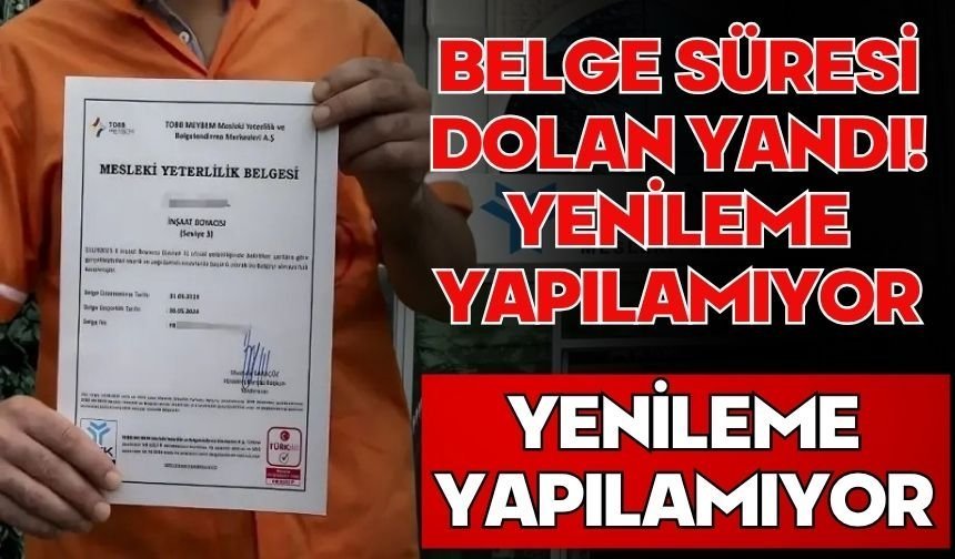 BELGE SÜRESİ DOLAN YANDI! YENİLEME YAPILAMIYOR