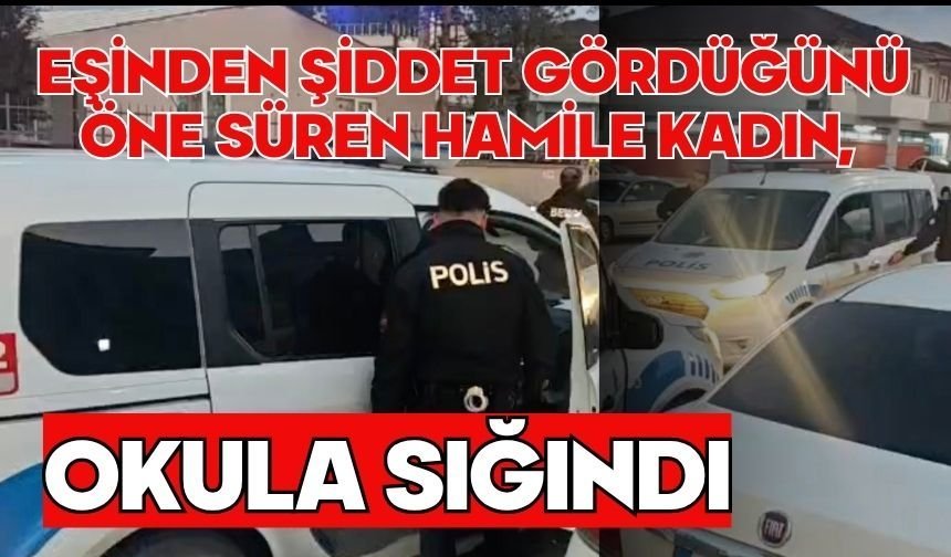 Eşinden şiddet gördüğünü öne süren hamile kadın, okula sığındı