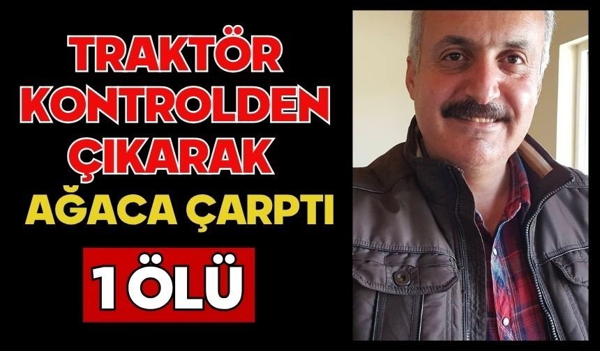 Traktör kontrolden çıkarak ağaca çarptı: 1 ölü