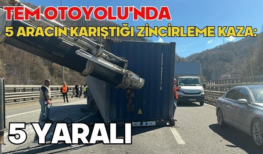 TEM Otoyolu'nda 5 aracın karıştığı zincirleme kaza: 5 yaralı