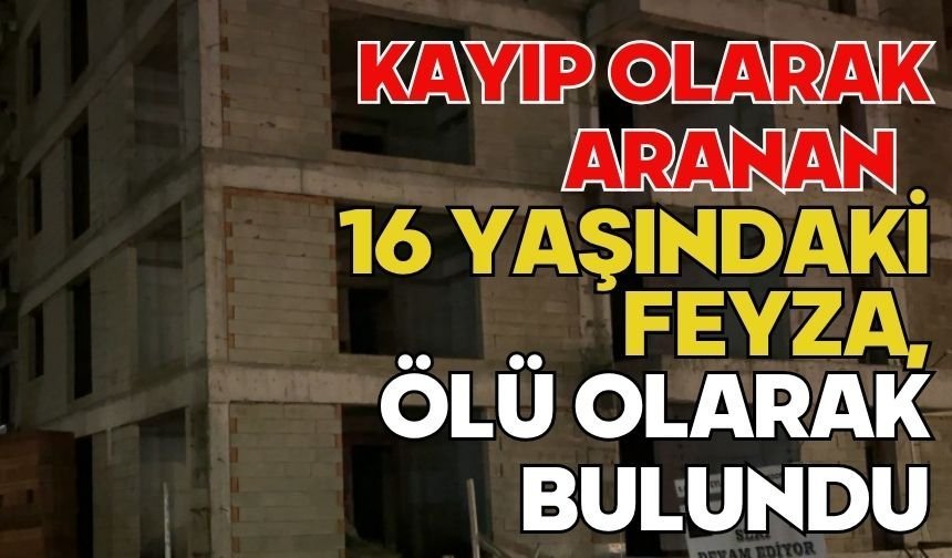 Kayıp olarak aranan 16 yaşındaki Feyza, ölü olarak bulundu