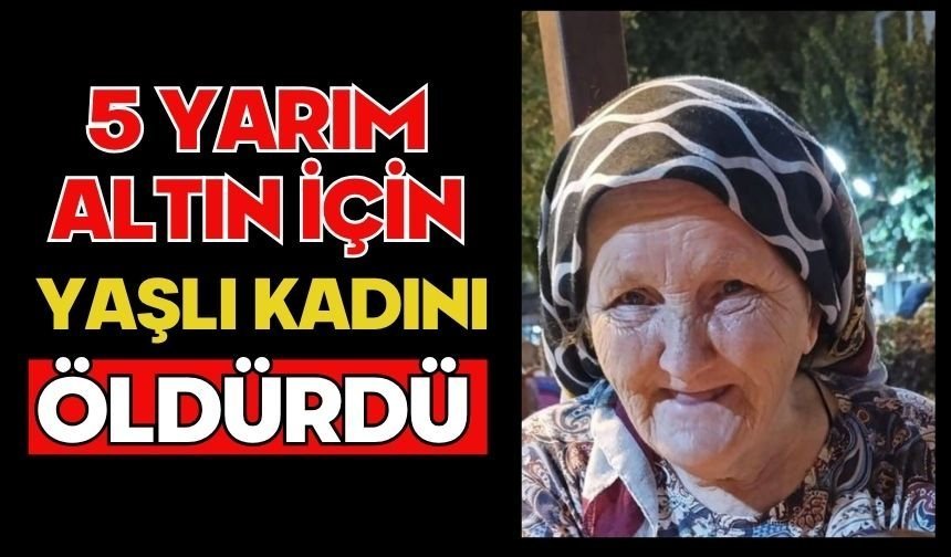 5 yarım altın için yaşlı kadını öldürdü