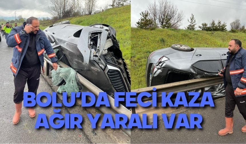 Bolu'da feci kaza, 1 ağır yaralı