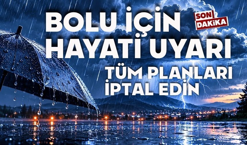 Bolu İçin Kuvvetli Yağış Uyarısı Yapıldı
