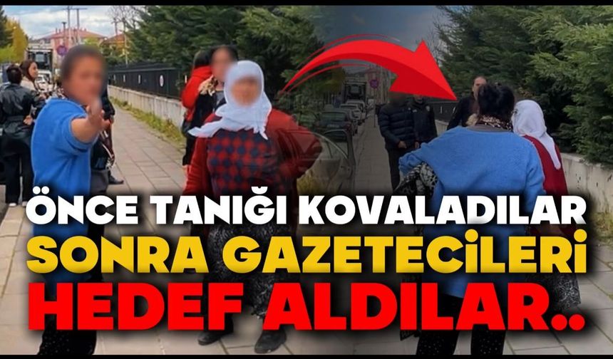 Tanığın verdiği ifadeyi beğenmeyen sanık yakınları hırsını kadın gazetecilerden çıkardı