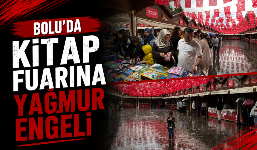 Bolu'da kitap fuarına yağmur engeli