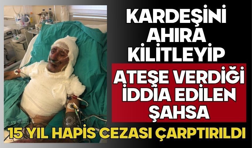Kardeşini ahıra kilitleyip ateşe verdiği iddia edilen şahsa 15 yıl hapis cezası çarptırıldı
