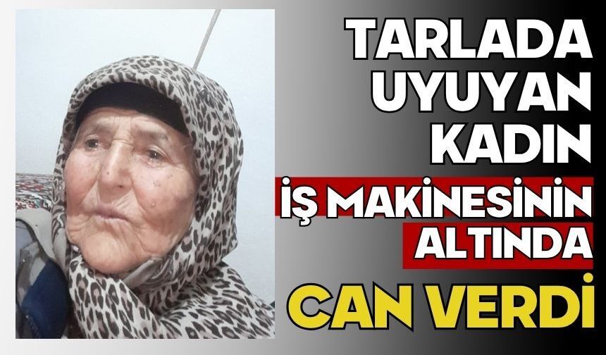 Tarlada uyuyan kadın iş makinesinin altında can verdi