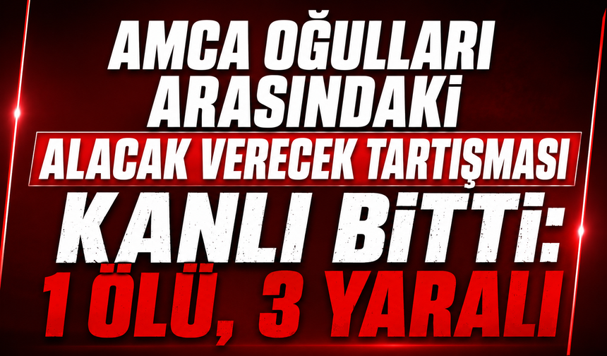 Amca oğulları arasındaki alacak verecek tartışması kanlı bitti: 1 ölü, 3 yaralı