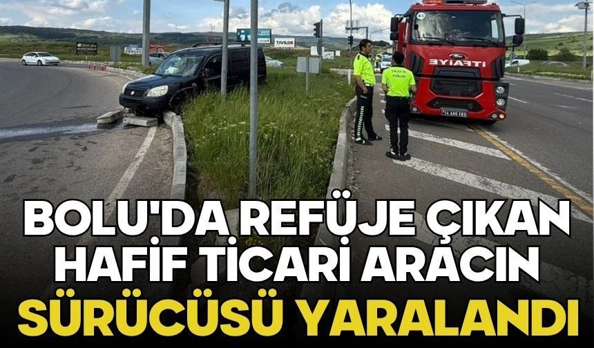 Bolu'da refüje çıkan hafif ticari aracın sürücüsü yaralandı