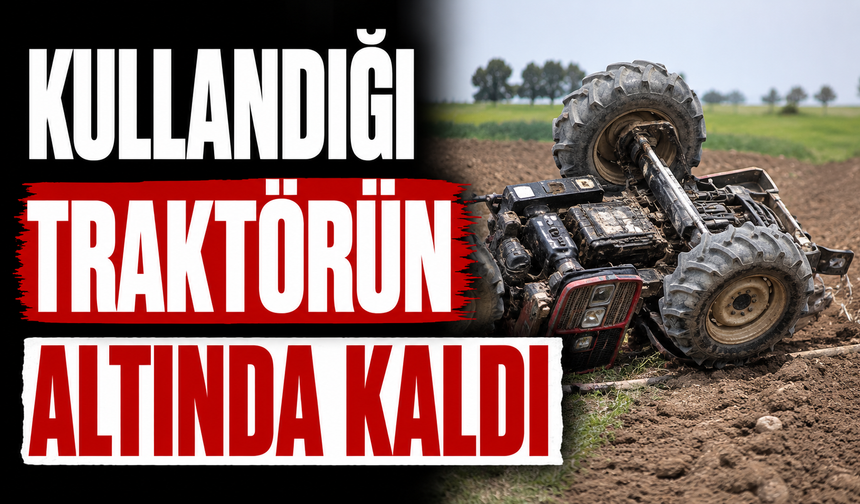 Kullandığı traktörün altında kaldı