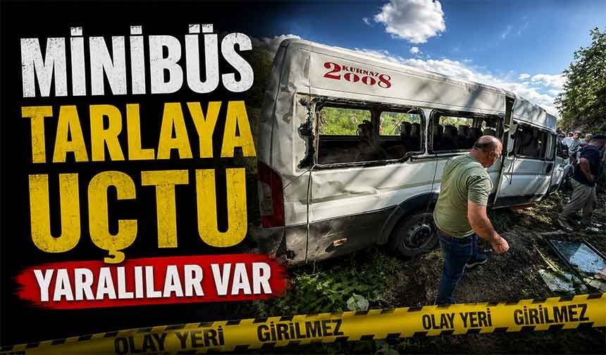 Burdur'da minibüs tarlaya uçtu: 8 yaralı