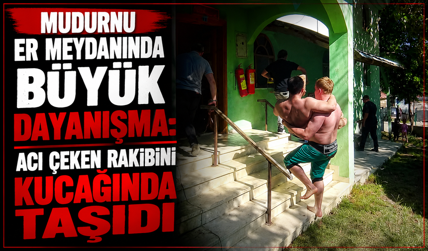 Mudurnu er meydanında büyük dayanışma: Acı çeken rakibini kucağında taşıdı