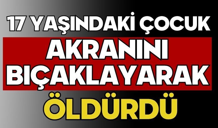 17 yaşındaki çocuk akranını bıçaklayarak öldürdü