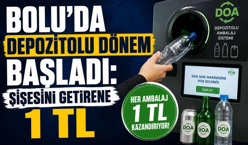 BOLU’DA DEPOZİTOLU DÖNEM BAŞLADI: ŞİŞESİNİ GETİRENE 1 TL