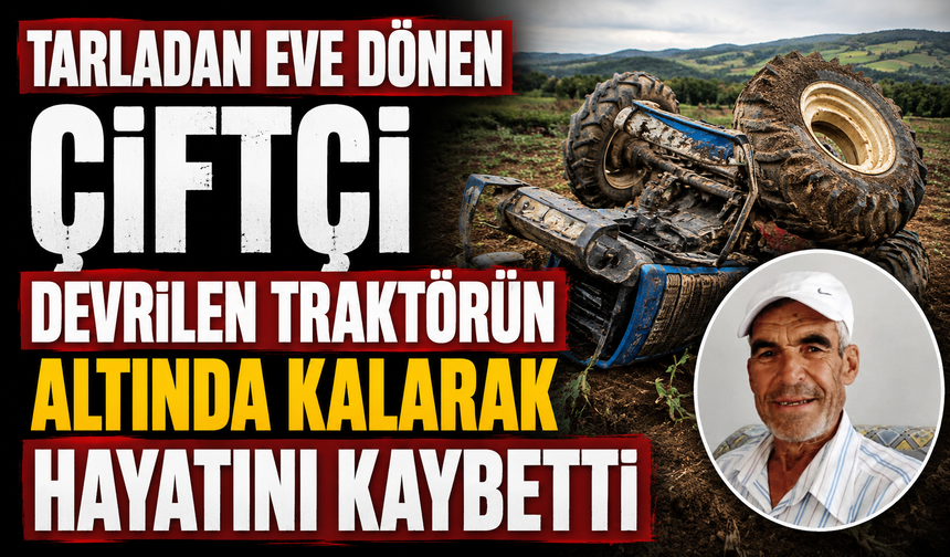 Tarladan eve dönen çiftçi devrilen traktörün altında kalarak hayatını kaybetti