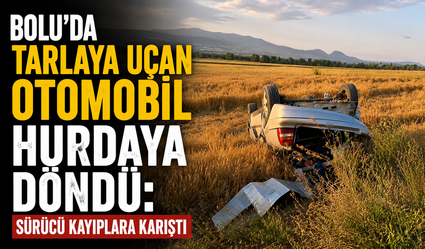 Bolu’da tarlaya uçan otomobil hurdaya döndü: Sürücü kayıplara karıştı