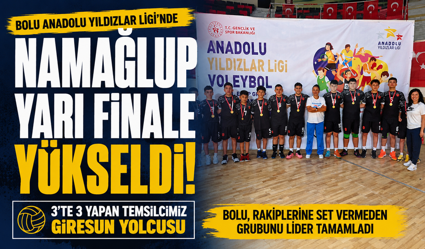 Bolu, Anadolu Yıldızlar Ligi'nde namağlup yarı finale yükseldi
