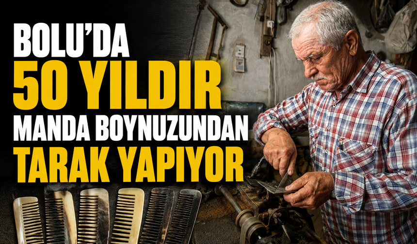 Bolu’da 50 yıldır manda boynuzundan tarak yapıyor