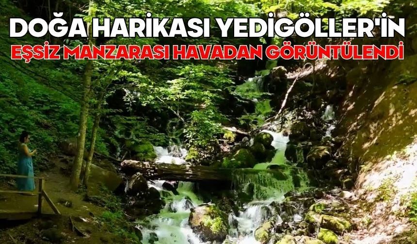 Doğa harikası Yedigöller'in eşsiz manzarası havadan görüntülendi