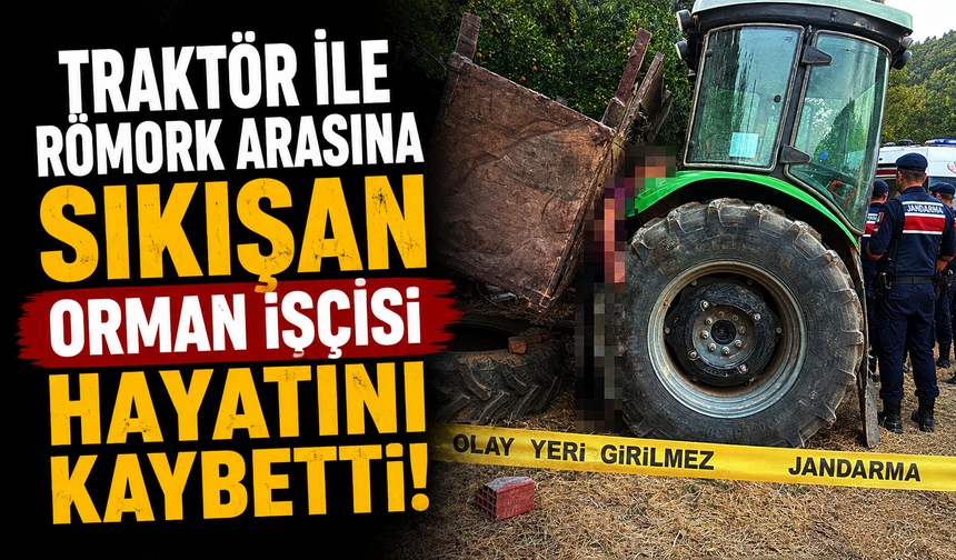 Traktör ile römork arasına sıkışan orman işçisi hayatını kaybetti