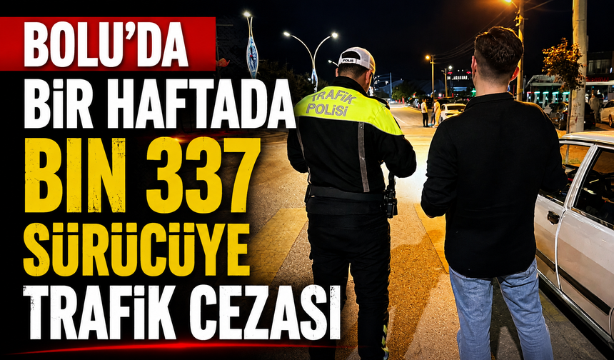 Bolu'da bir haftada bin 337 sürücüye trafik cezası